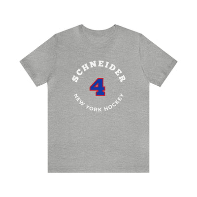 Schneider 4 New York Hockey Number Arch Design Unisex T-Shirt