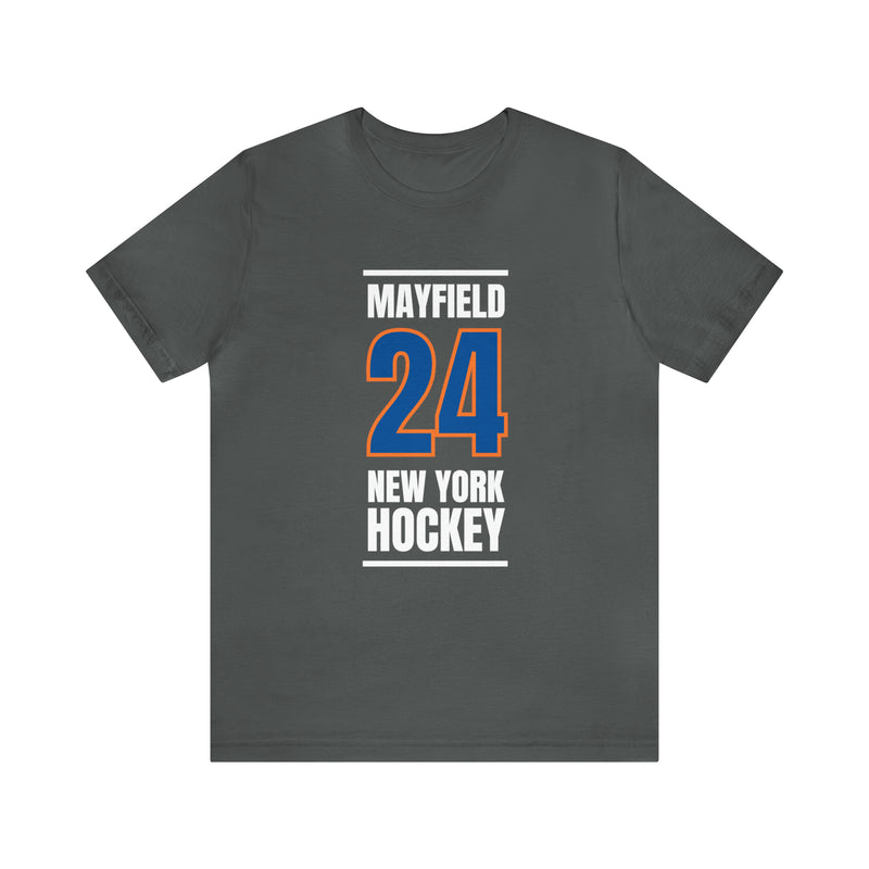 Mayfield 24 New York Hockey Blue Vertical Design Unisex T-Shirt