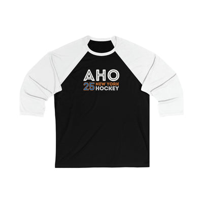 Aho 25 New York Hockey Grafitti Wall Design Unisex Tri-Blend 3/4 Sleeve Raglan Baseball Shirt