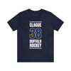 Clague 38 Buffalo Hockey Royal Blue Vertical Design Unisex T-Shirt