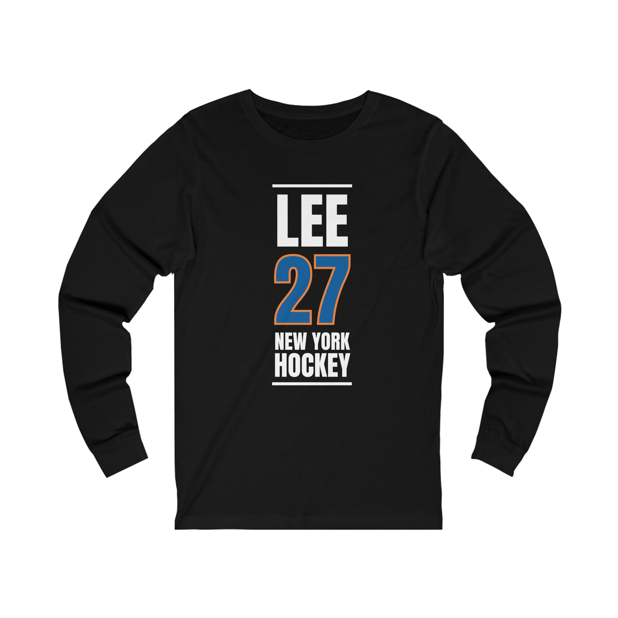 Lee 27 New York Hockey Blue Vertical Design Unisex Jersey Long Sleeve Shirt