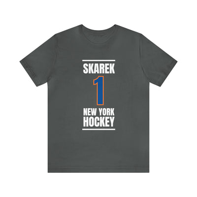 Skarek 1 New York Hockey Blue Vertical Design Unisex T-Shirt