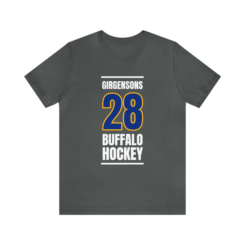 Girgensons 28 Buffalo Hockey Royal Blue Vertical Design Unisex T-Shirt