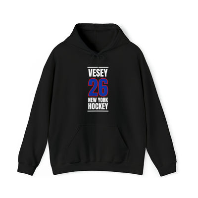 Vesey 26 New York Hockey Royal Blue Vertical Design Unisex Hooded Sweatshirt