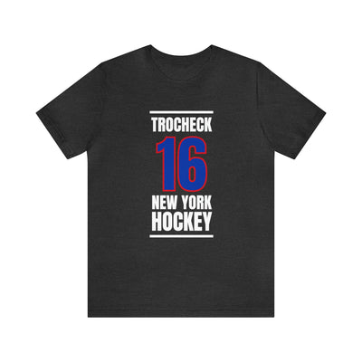 Trocheck 16 New York Hockey Royal Blue Vertical Design Unisex T-Shirt