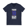 Panarin 10 New York Hockey Royal Blue Vertical Design Unisex V-Neck Tee