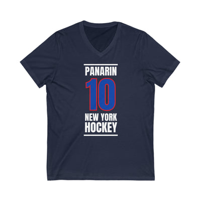 Panarin 10 New York Hockey Royal Blue Vertical Design Unisex V-Neck Tee