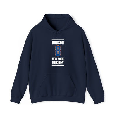 Dobson 8 New York Hockey Blue Vertical Design Unisex Hooded Sweatshirt