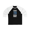 Fasching 20 New York Hockey Blue Vertical Design Unisex Tri-Blend 3/4 Sleeve Raglan Baseball Shirt