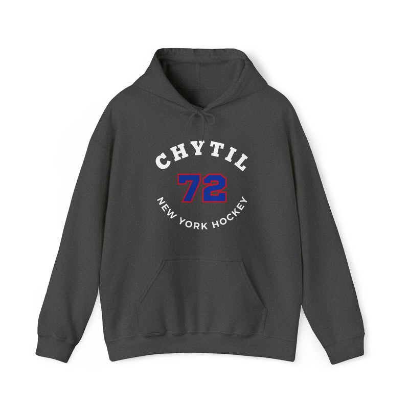 Chytil 72 New York Hockey Number Arch Design Unisex Hooded Sweatshirt