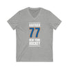 Gauthier 77 New York Hockey Blue Vertical Design Unisex V-Neck Tee