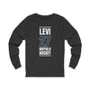 Levi 27 Buffalo Hockey Royal Blue Vertical Design Unisex Jersey Long Sleeve Shirt