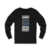 Skinner 53 Buffalo Hockey Royal Blue Vertical Design Unisex Jersey Long Sleeve Shirt