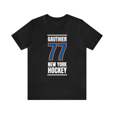 Gauthier 77 New York Hockey Blue Vertical Design Unisex T-Shirt