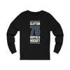 Clifton 25 Buffalo Hockey Royal Blue Vertical Design Unisex Jersey Long Sleeve Shirt