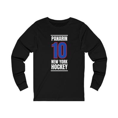 Panarin 10 New York Hockey Royal Blue Vertical Design Unisex Jersey Long Sleeve Shirt