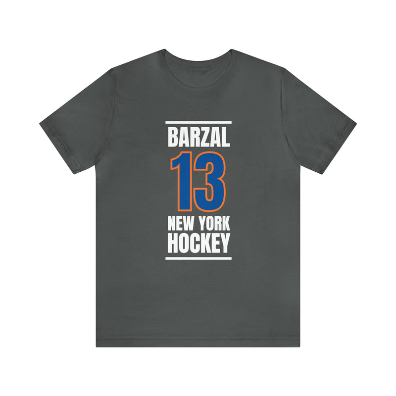 Barzal 13 New York Hockey Blue Vertical Design Unisex T-Shirt