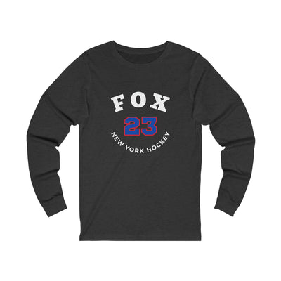 Fox 23 New York Hockey Number Arch Design Unisex Jersey Long Sleeve Shirt