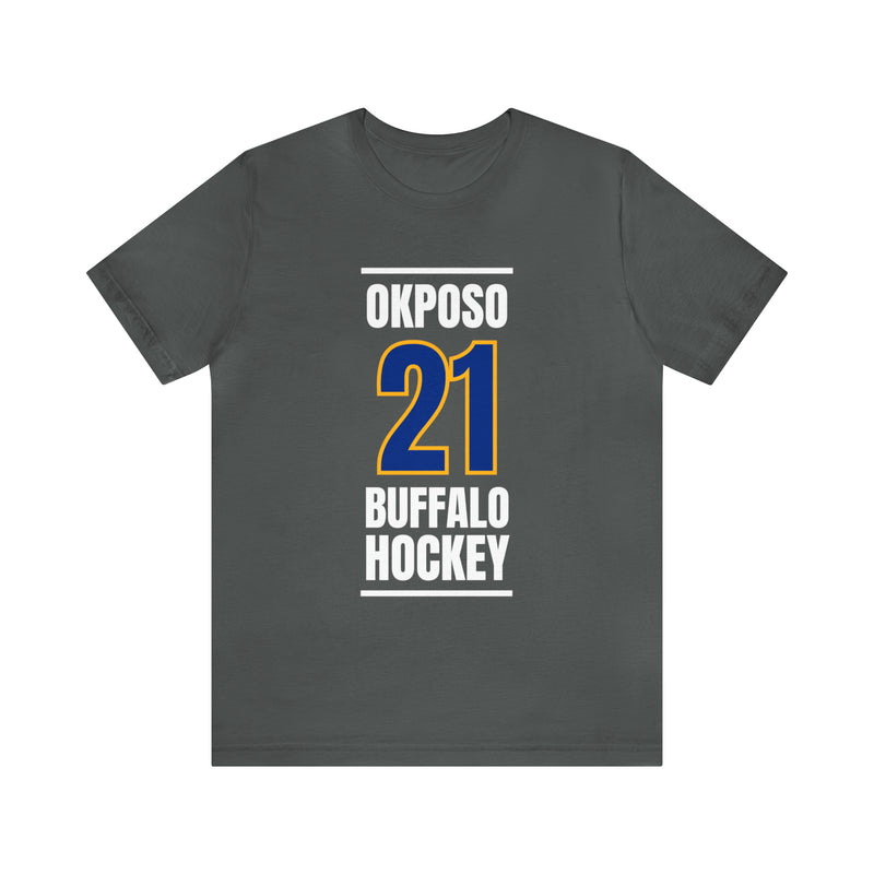 Okposo 21 Buffalo Hockey Royal Blue Vertical Design Unisex T-Shirt