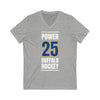 Power 25 Buffalo Hockey Royal Blue Vertical Design Unisex V-Neck Tee