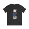 Lee 27 New York Hockey Blue Vertical Design Unisex T-Shirt