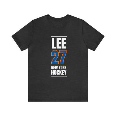 Lee 27 New York Hockey Blue Vertical Design Unisex T-Shirt