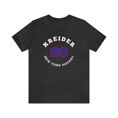 Kreider 20 New York Hockey Number Arch Design Unisex T-Shirt