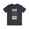 Bryson 78 Buffalo Hockey Royal Blue Vertical Design Unisex T-Shirt