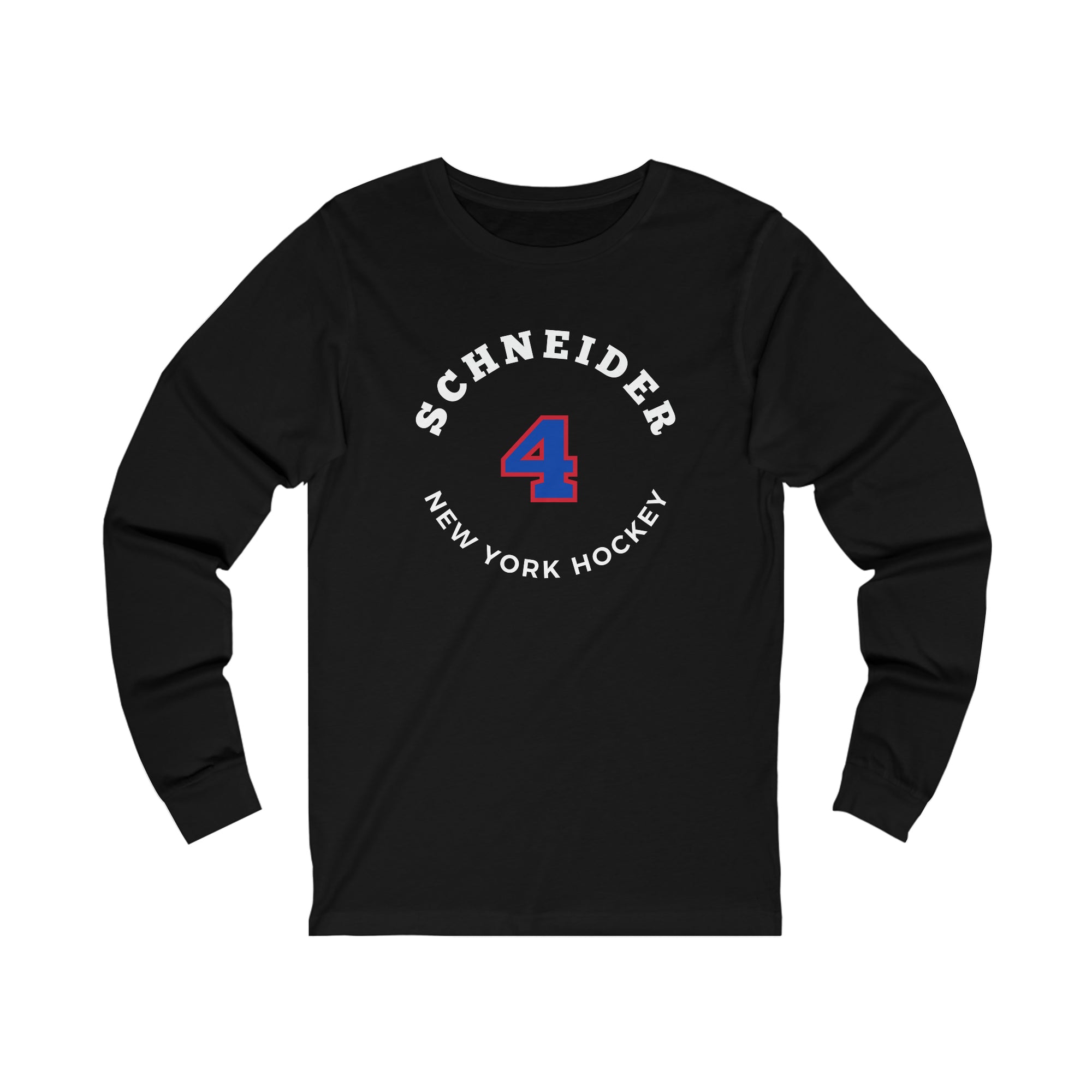 Schneider 4 New York Hockey Number Arch Design Unisex Jersey Long Sleeve Shirt