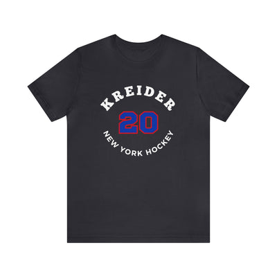 Kreider 20 New York Hockey Number Arch Design Unisex T-Shirt