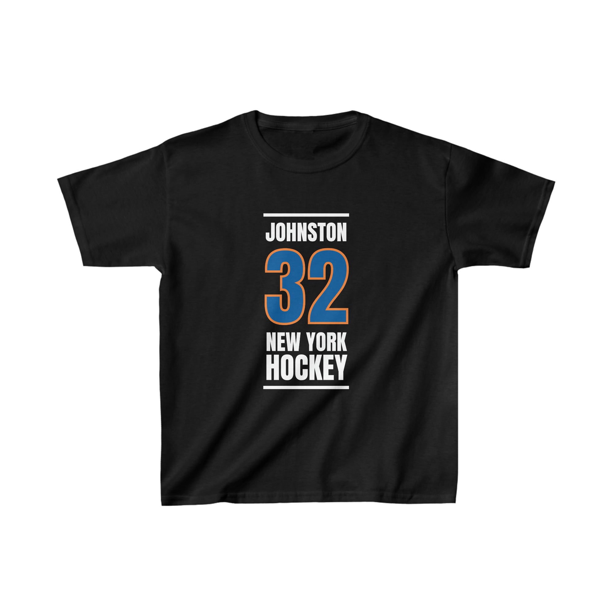 Johnston 32 New York Hockey Blue Vertical Design Kids Tee