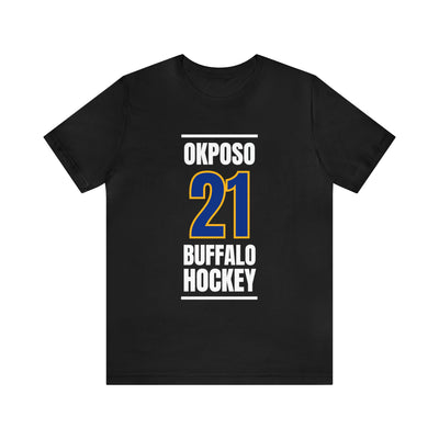 Okposo 21 Buffalo Hockey Royal Blue Vertical Design Unisex T-Shirt