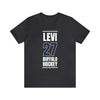 Levi 27 Buffalo Hockey Royal Blue Vertical Design Unisex T-Shirt
