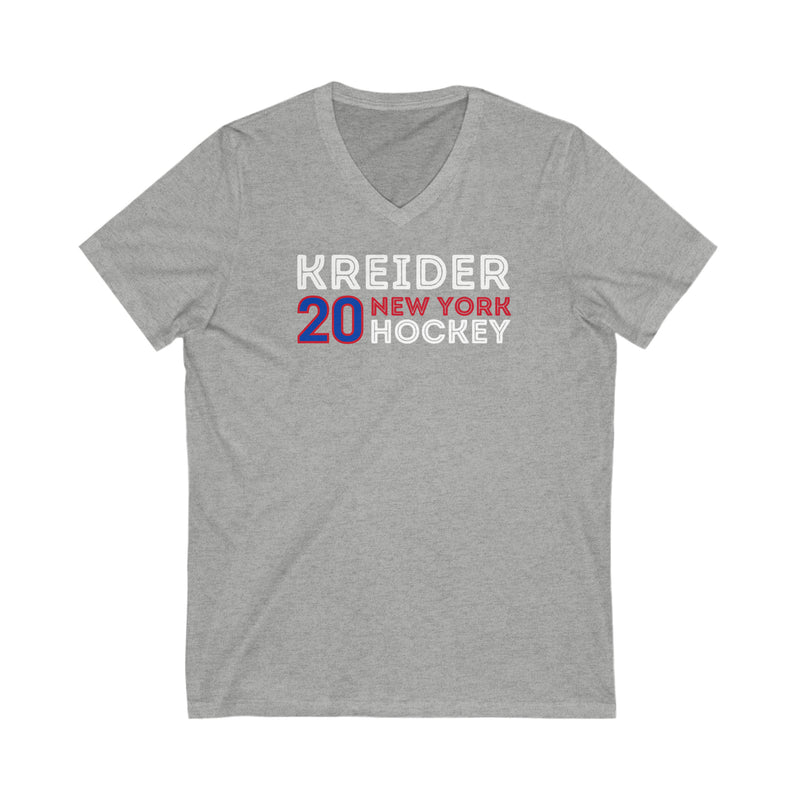 Kreider 20 New York Hockey Grafitti Wall Design Unisex V-Neck Tee