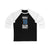 Engvall 18 New York Hockey Blue Vertical Design Unisex Tri-Blend 3/4 Sleeve Raglan Baseball Shirt