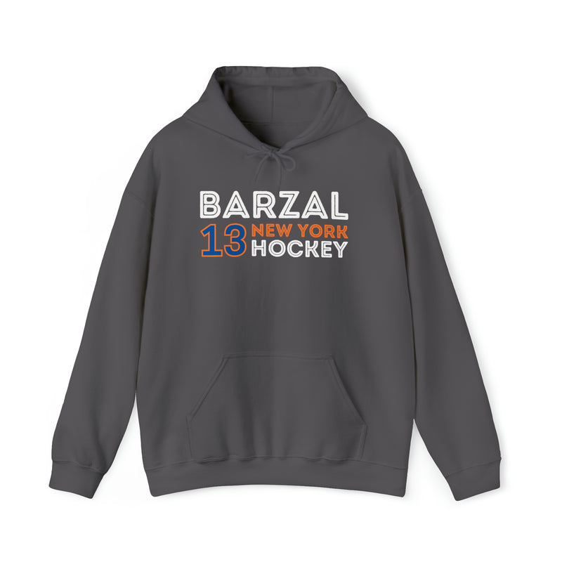 Barzal 13 New York Hockey Grafitti Wall Design Unisex Hooded Sweatshirt