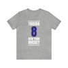 Trouba 8 New York Hockey Royal Blue Vertical Design Unisex T-Shirt