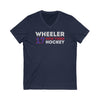 Wheeler 17 New York Hockey Grafitti Wall Design Unisex V-Neck Tee