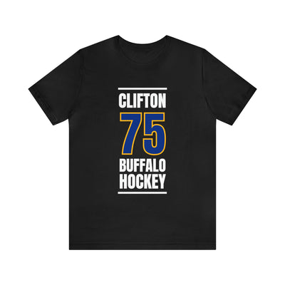 Clifton 75 Buffalo Hockey Royal Blue Vertical Design Unisex T-Shirt