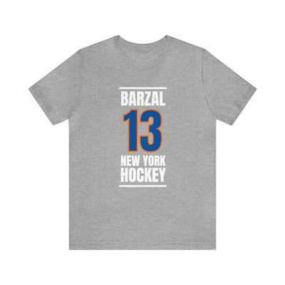 Barzal 13 New York Hockey Blue Vertical Design Unisex T-Shirt