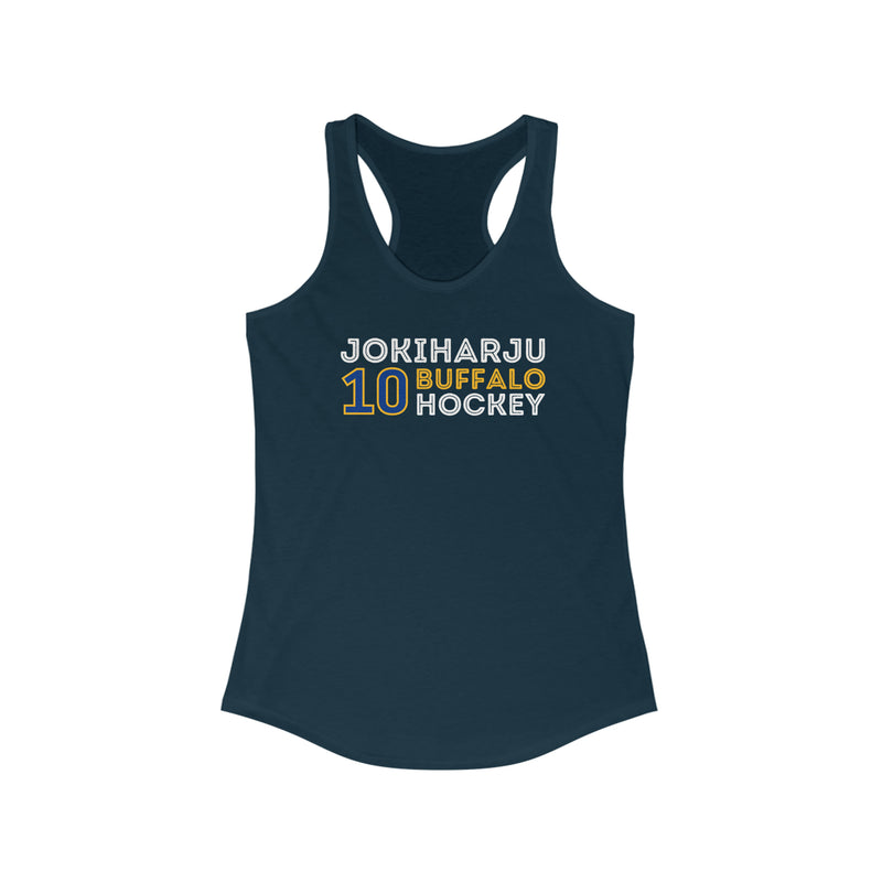 Jokiharju 10 Buffalo Hockey Grafitti Wall Design Women's Ideal Racerback Tank Top