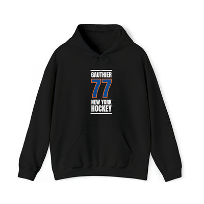 Gauthier 77 New York Hockey Blue Vertical Design Unisex Hooded Sweatshirt