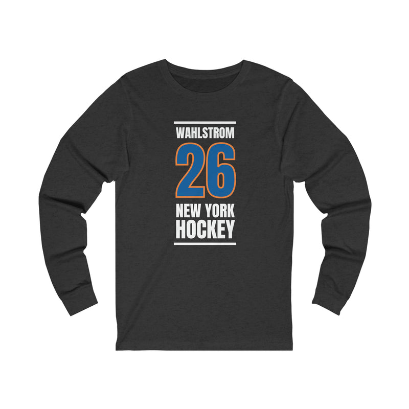 Wahlstrom 26 New York Hockey Blue Vertical Design Unisex Jersey Long Sleeve Shirt