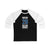 Kuhlman 20 New York Hockey Blue Vertical Design Unisex Tri-Blend 3/4 Sleeve Raglan Baseball Shirt