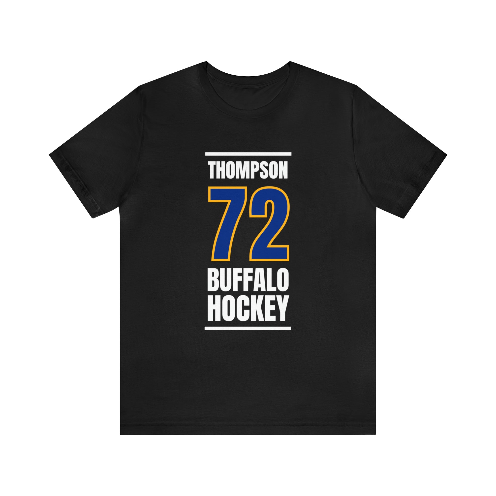 Thompson 72 Buffalo Hockey Royal Blue Vertical Design Unisex T-Shirt