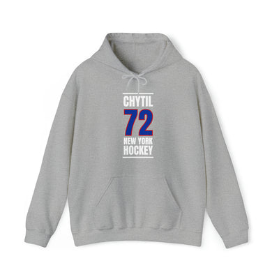 Chytil 72 New York Hockey Royal Blue Vertical Design Unisex Hooded Sweatshirt