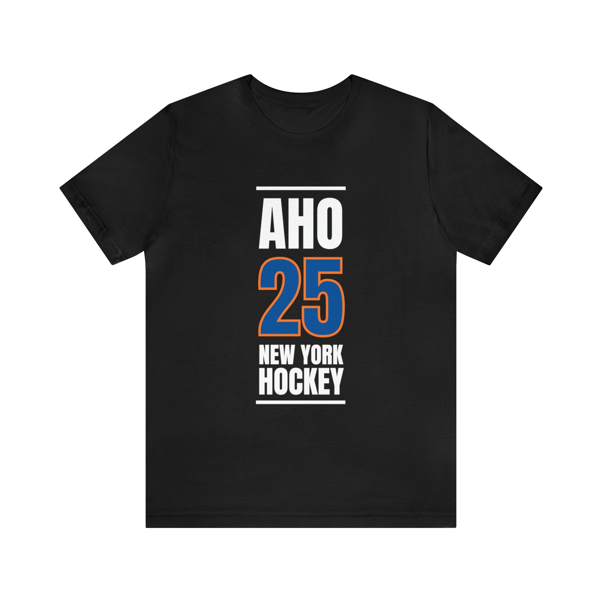 Aho 25 New York Hockey Blue Vertical Design Unisex T-Shirt