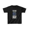 Stillman 61 Buffalo Hockey Royal Blue Vertical Design Kids Tee