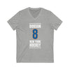 Dobson 8 New York Hockey Blue Vertical Design Unisex V-Neck Tee