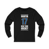 Martin 17 New York Hockey Blue Vertical Design Unisex Jersey Long Sleeve Shirt